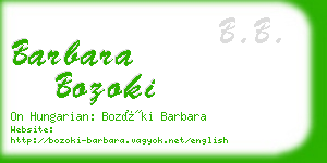 barbara bozoki business card